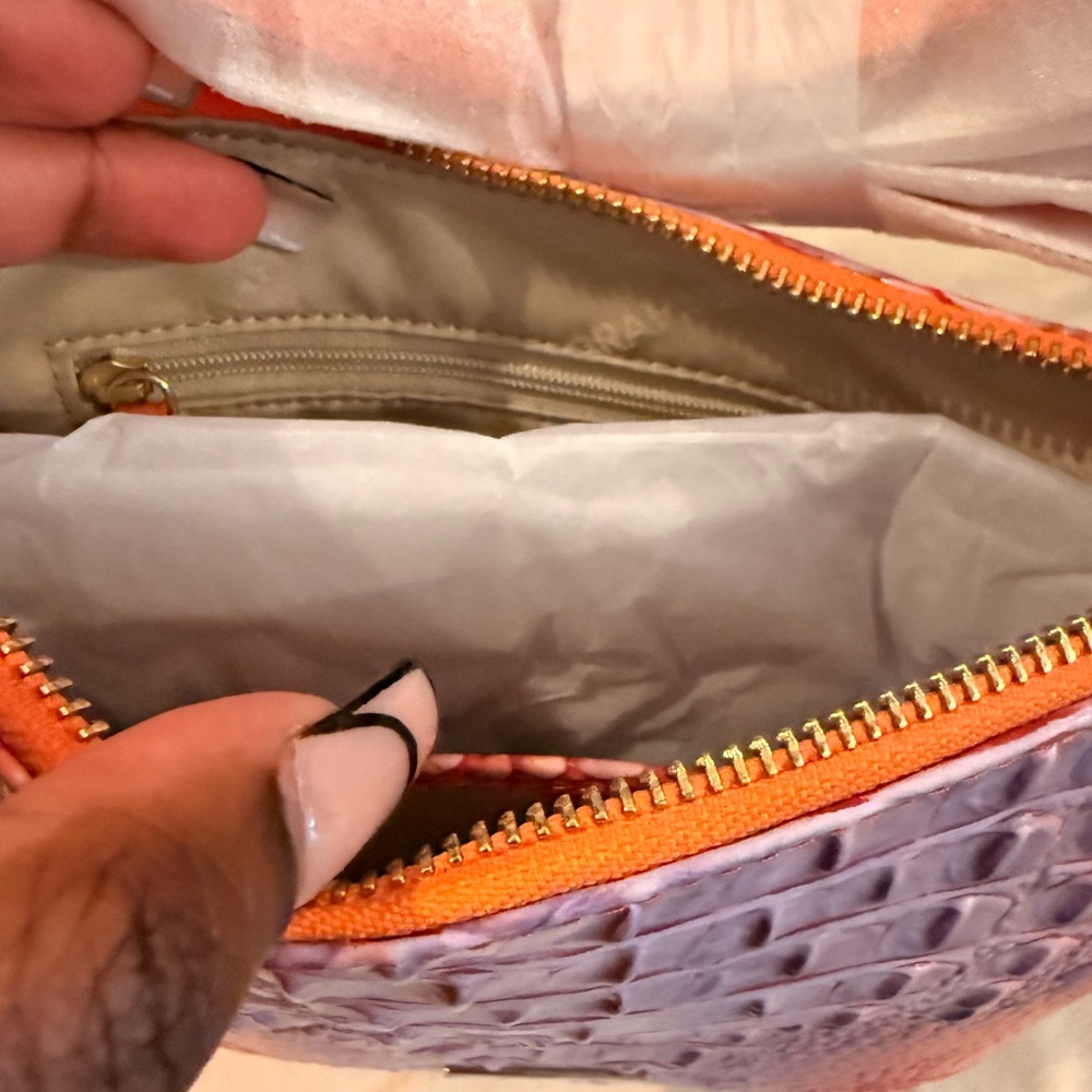 Brahmin Vibrant Red and Purple Crossbody Bag - Picture 3 of 3